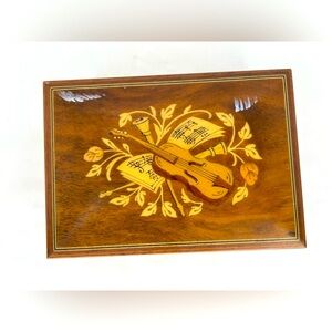 VTG Romance Reuge Swiss Movement Italian Inlaid Music Box Canon In D Pachelbel